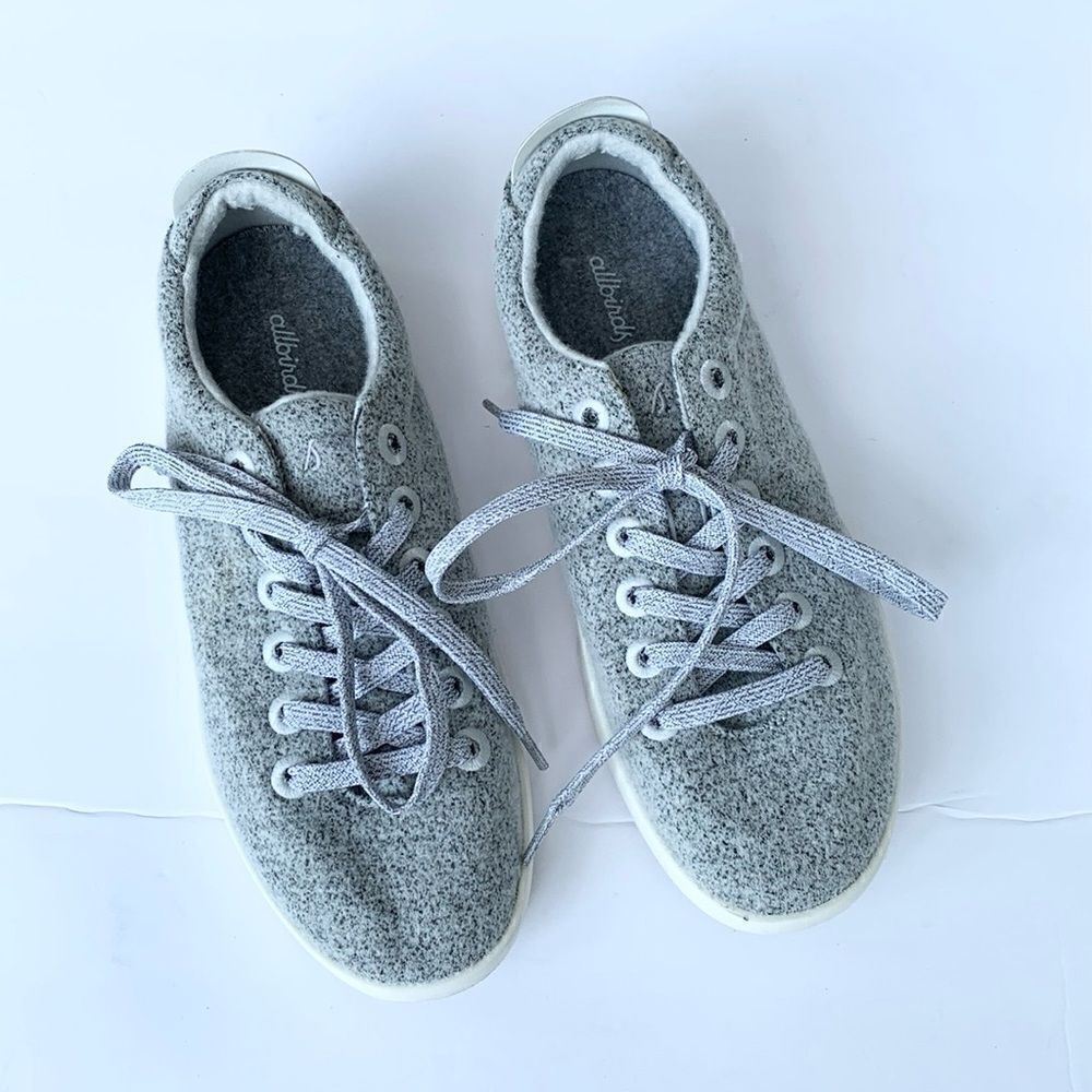 Allbirds wool piper light grey lace up natural fiber shoes woman’s size 10